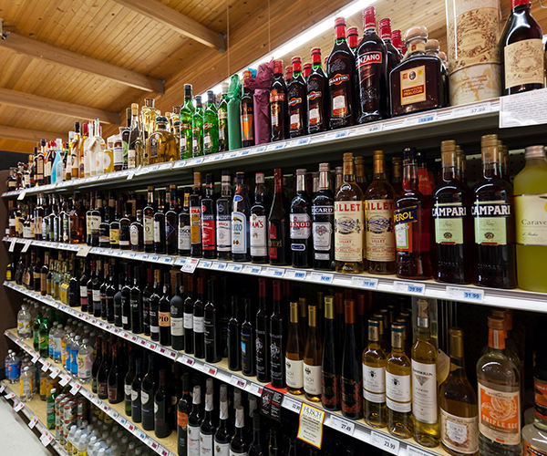 Shelves Where Alcohol Is Sold